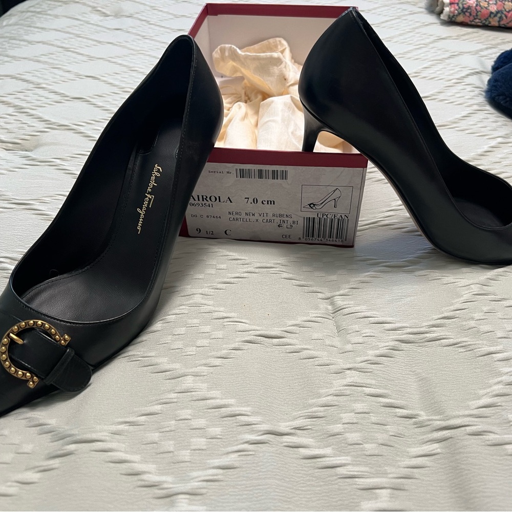 Salvatore Ferragamo Black Stiletto Heels